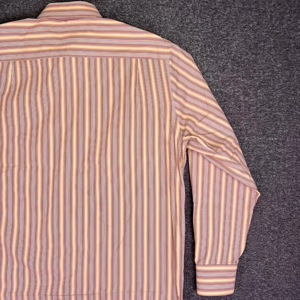 Banana Republic Shirt‎ Mens M Orange Pin Stripe Casual Office Button Down Preppy